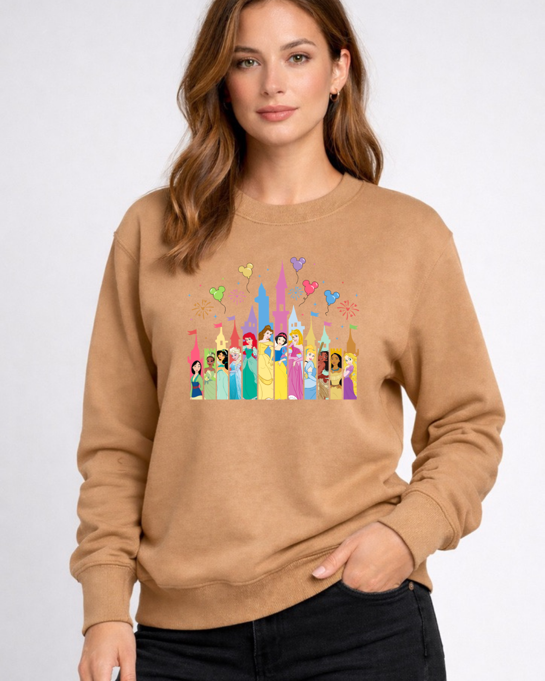 Princess Castle Disney Sweatshirt – Cozy Graphic Crewneck, Unisex Disney Style Jumper