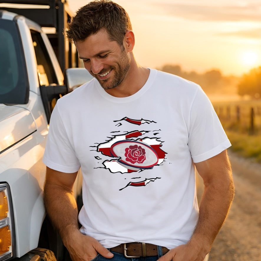 England Rugby T-Shirt | England Rugby Fan Shirt | St George's Cross Rugby Tee | Match Day T-Shirt | Rugby Supporters Gift