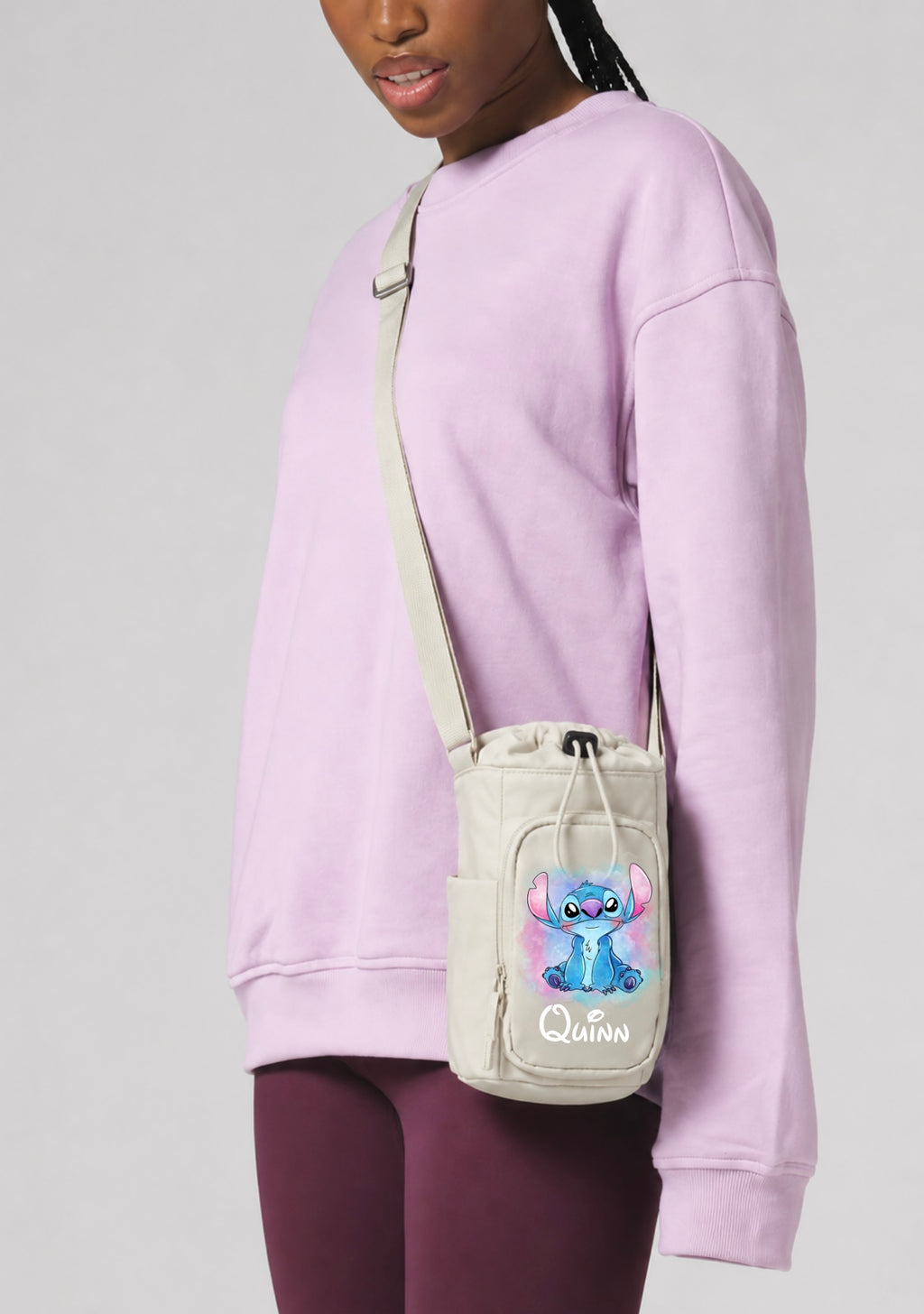 Personalised Stitch Disney Crossbody Water Bottle Carrier