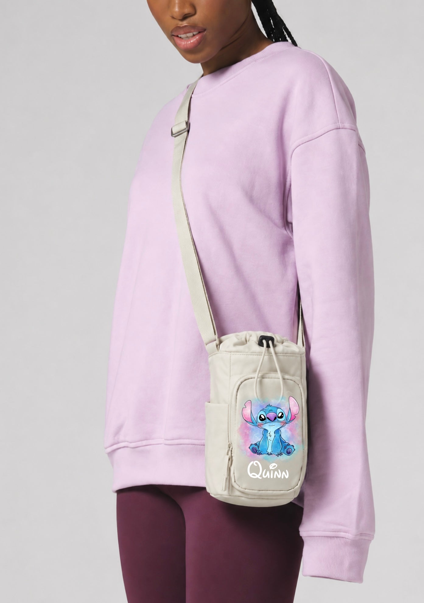 Personalised Stitch Disney Crossbody Water Bottle Carrier