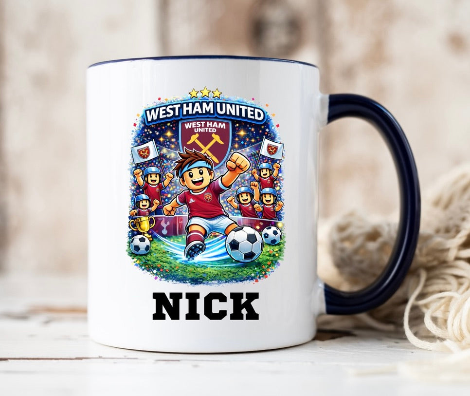 Personalised West Ham United Coffee Mug – Custom Name Ceramic Cup