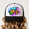 Kids Love Heart Trucker Cap | Colourful Love Snapback Hat | Cute Mesh Baseball Cap for Boys & Girls | Adjustable Kids Cap