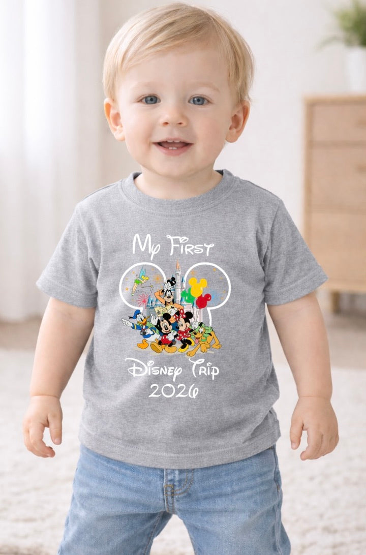 Mickey Mouse Disney My First Trip 2026 Disney Baby/Toddler T-Shirt | Disney Everyday Tee | Disney Outfit