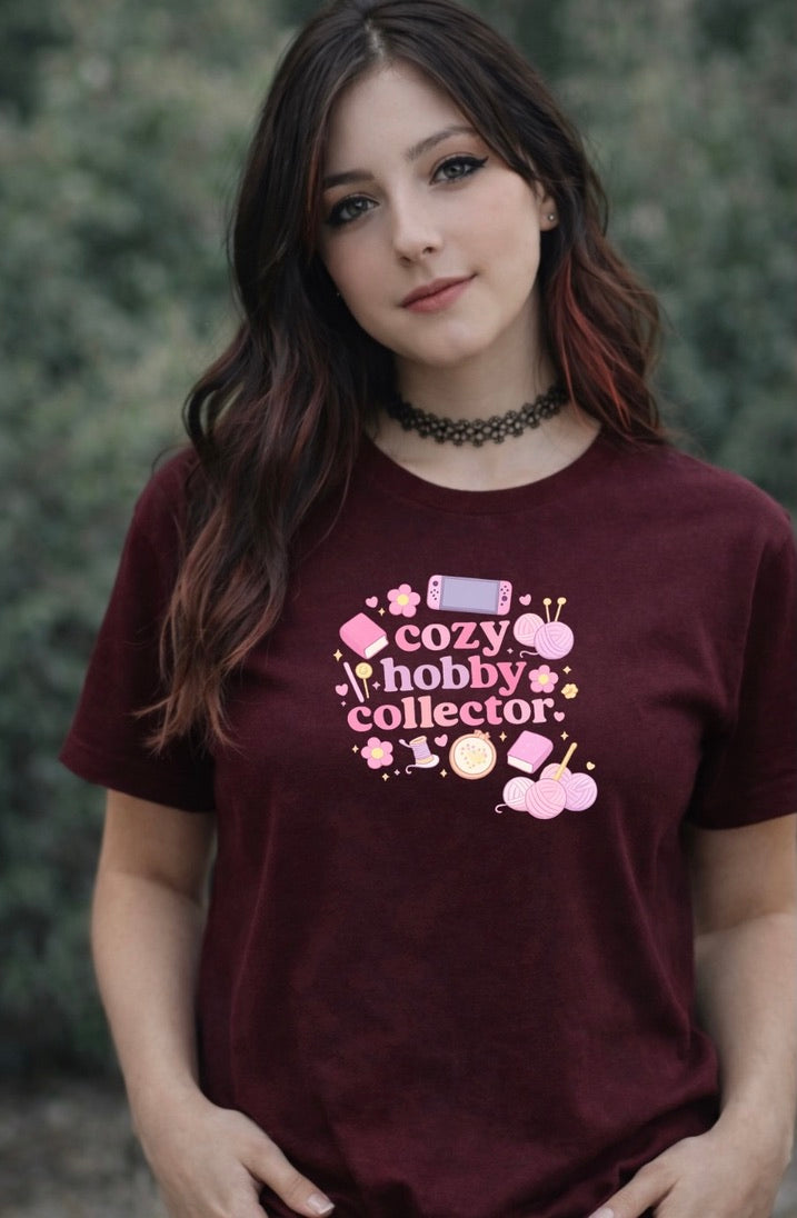Cozy Hobby Collector T-Shirt – Cute Craft Lover Unisex Tee | Bookish Knitting Gaming Aesthetic Shirt