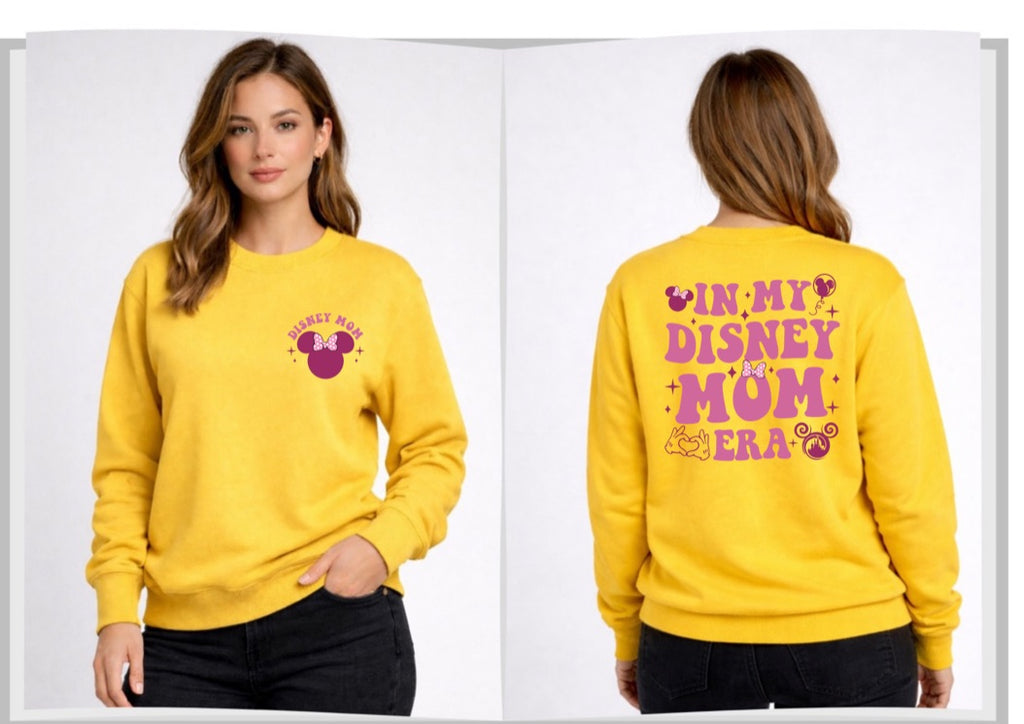 In My Disney Mom Era Disney Sweatshirt – Cozy Graphic Crewneck, Unisex Disney Style Jumper