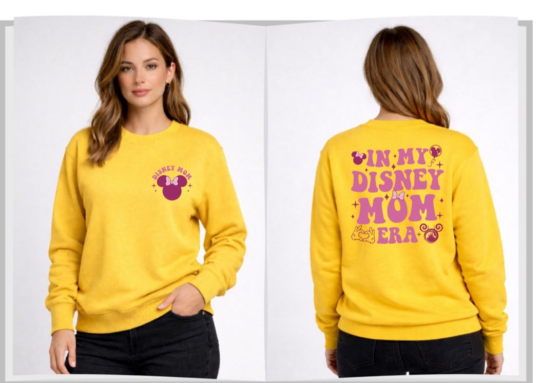 In My Disney Mom Era Disney Sweatshirt – Cozy Graphic Crewneck, Unisex Disney Style Jumper
