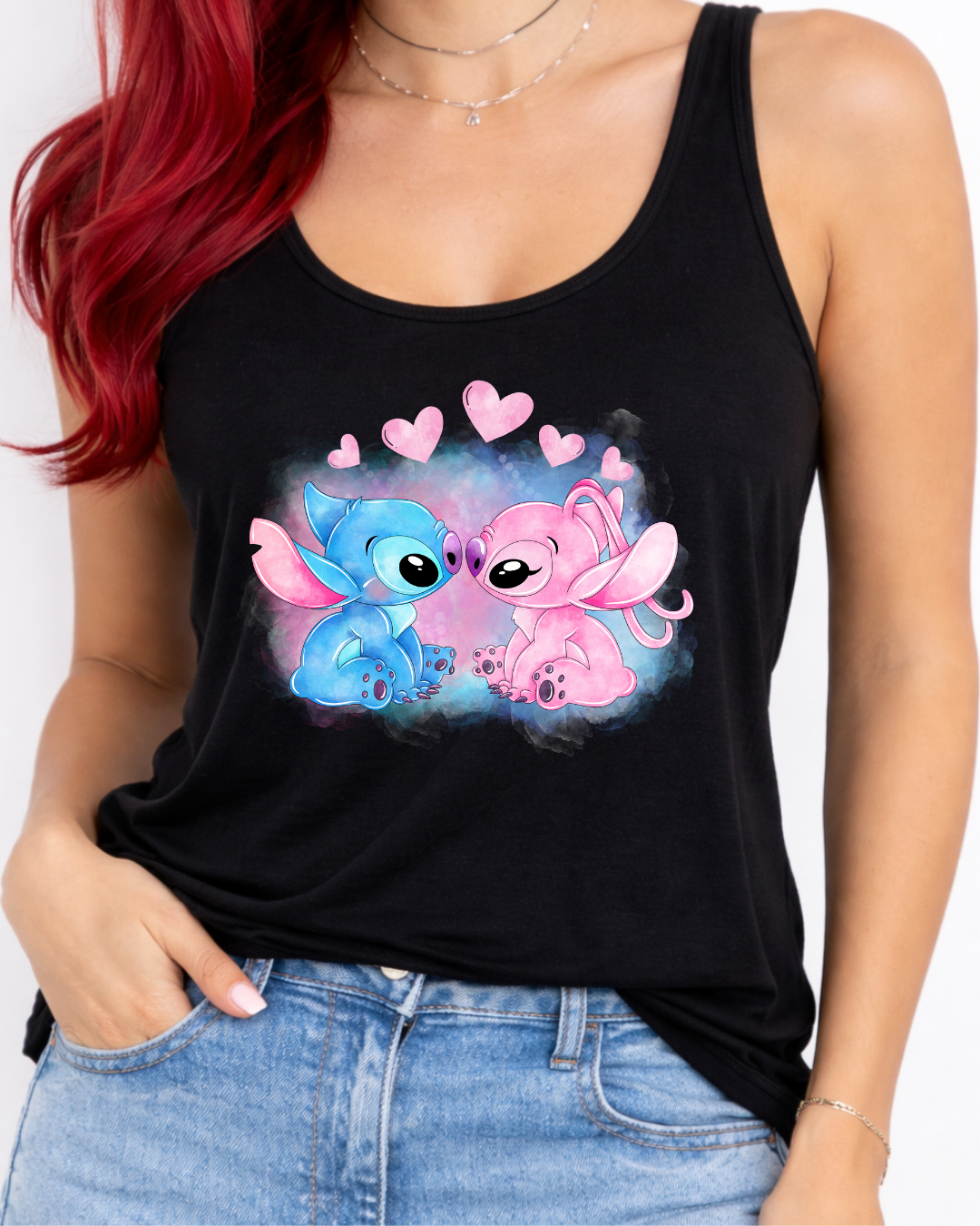 Stitch & Angel Disney Vest Top, Disney Tank Top Women, Disney World Outfit, Disney Holiday Shirt,