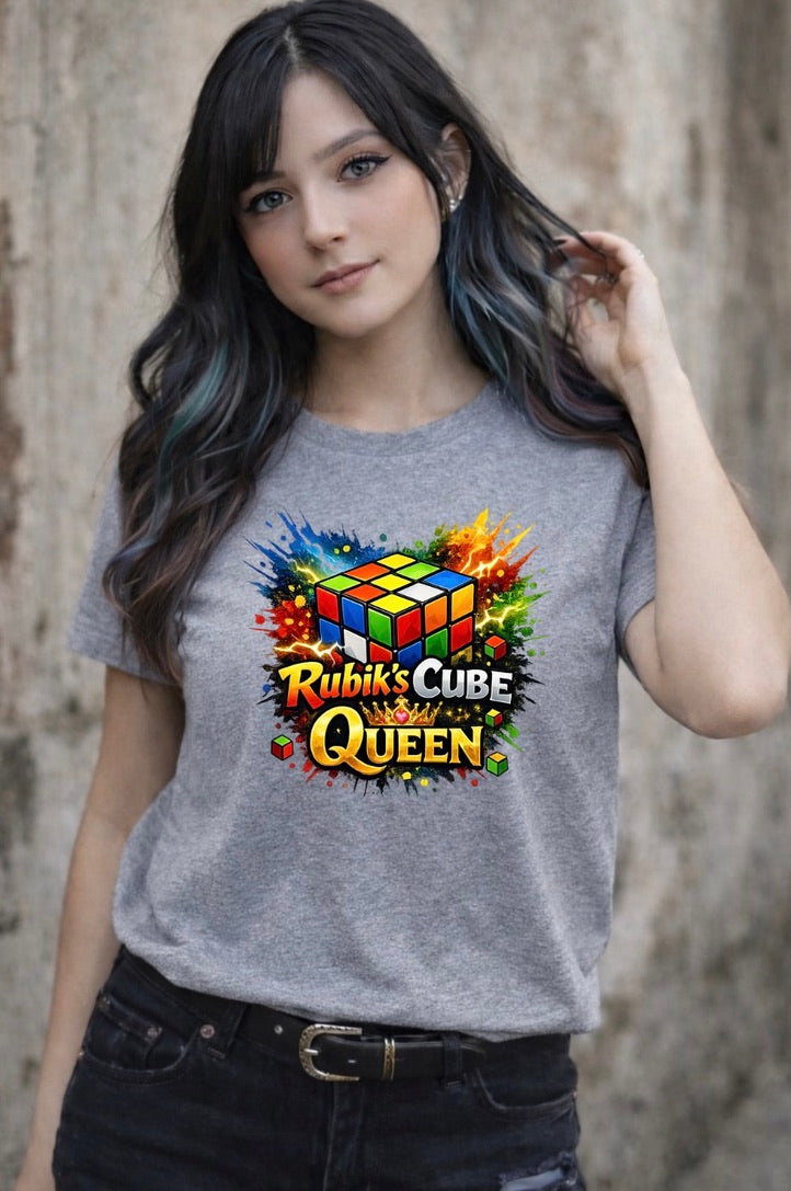 Rubik’s Cube Queen T-Shirt – Puzzle Lover Unisex Tee | Cute Gamer Math Brain Shirt