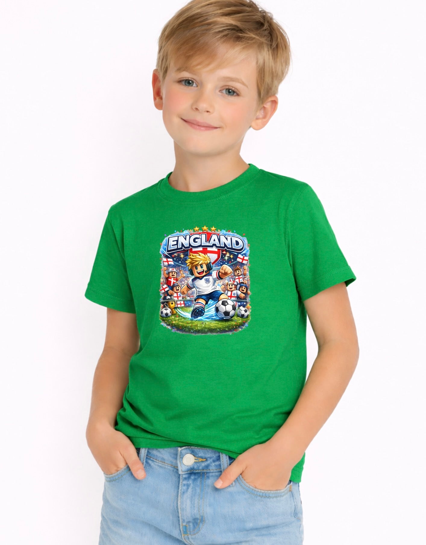 Kids England Football T-Shirt – England Soccer Graphic Tee | Youth Football Fan Shirt