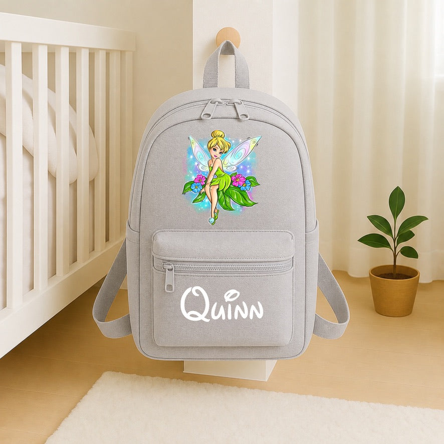 Personalised Disney TinkerBell Backpack – Custom Name School Bag | Kids Nursery Backpack | Personalised Children's Rucksack | Travel Bag | Gift for Boys & Girls