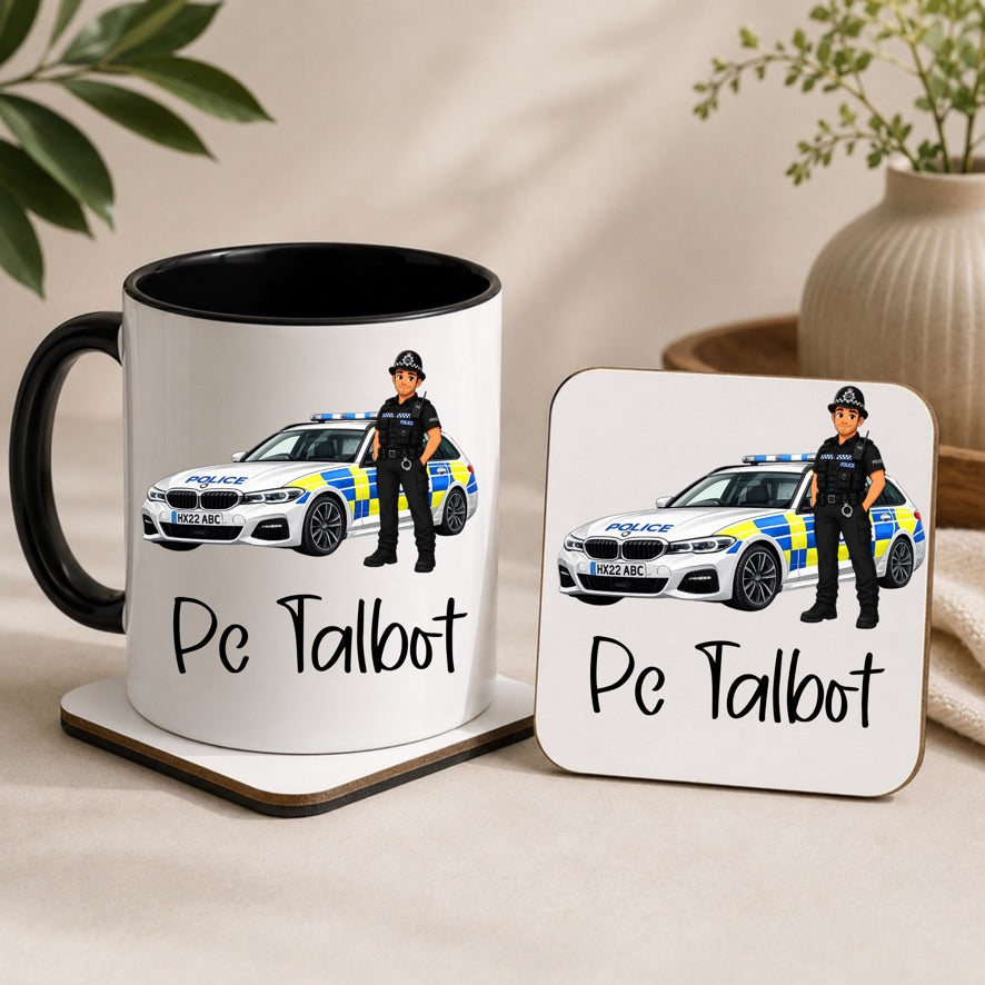 Personalised Police Officer Mug & Coaster Gift Set | Police Mug | Police Officer Gift | Personalised Mug | Police Appreciation Gift