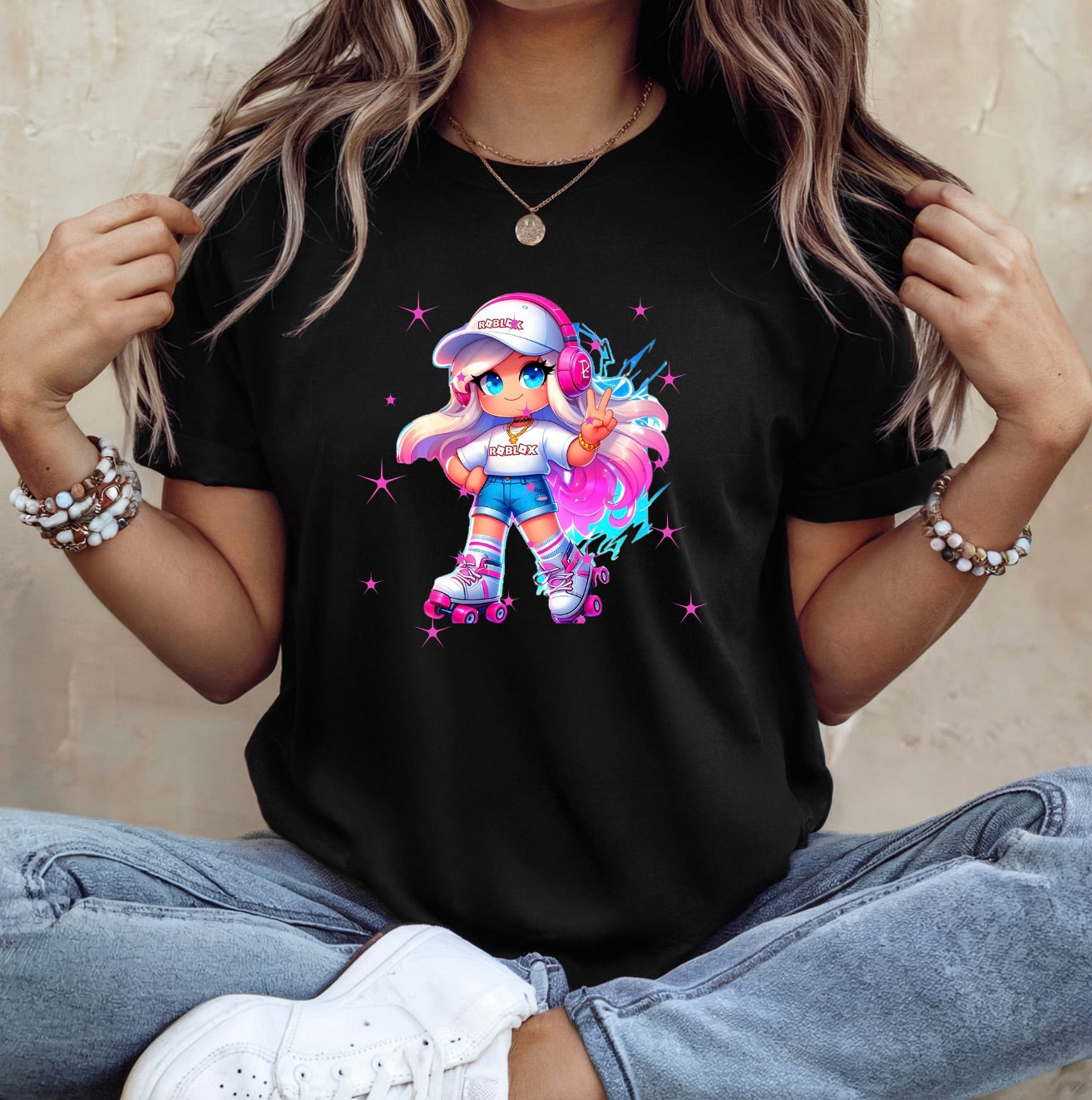 Cute Gamer Girl Graphic T-Shirt – Kawaii Chibi Gaming Tee | Colourful Anime Streetwear Shirt