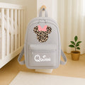 Personalised Minnie leopard print Backpack – Custom Name School Bag | Kids Nursery Backpack | Personalised Children's Rucksack | Travel Bag | Gift for Boys & Girls