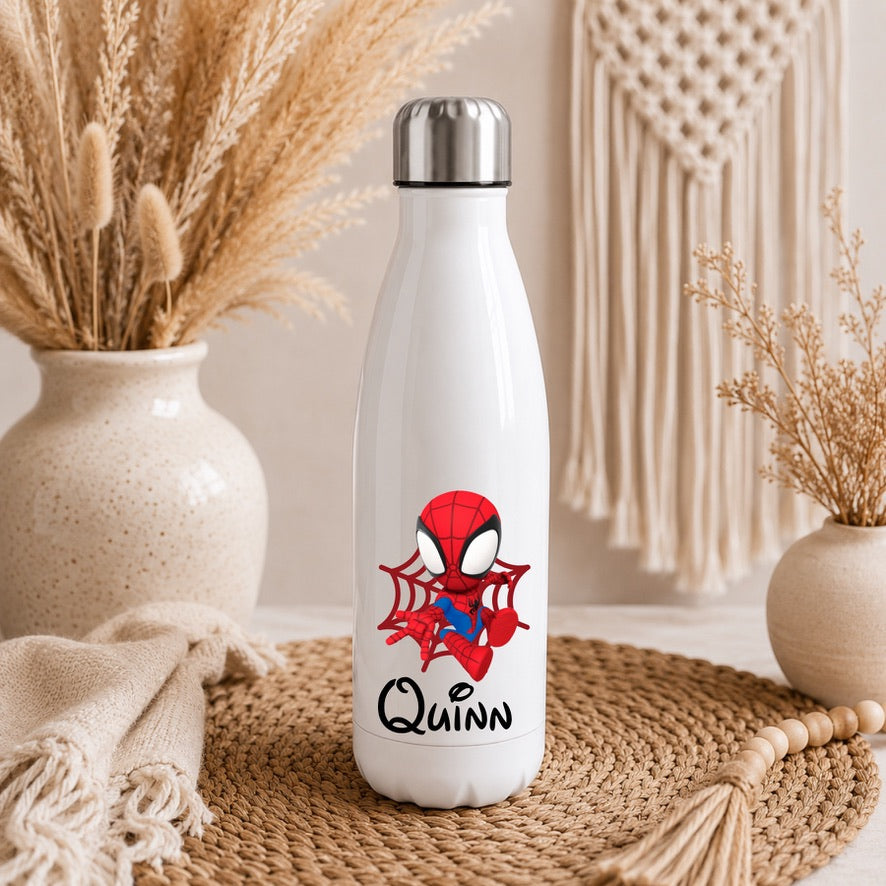 Personalised Spidey Water Bottle | Custom Drinks Bottle | Name Water Bottle | Reusable Bottle | School Water Bottle | Gym Bottle | Gift for Kids & Adults