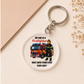 My Dad Is a Firefighter Keyring | Firefighter Dad Gift | Fire Engine Acrylic Keychain | Father's Day Gift | Fire Service Family Gift