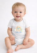 Blue Hello World Bunny Baby Bodysuit – Cute Newborn Announcement Outfit, Soft Neutral Baby Onesie