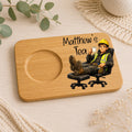 Personalised Builder Tea & Biscuit Board | Custom Builder Gift | Construction Worker Tea Board | Bamboo Tea Board | Tradesman Gift | Tea Lover Gift