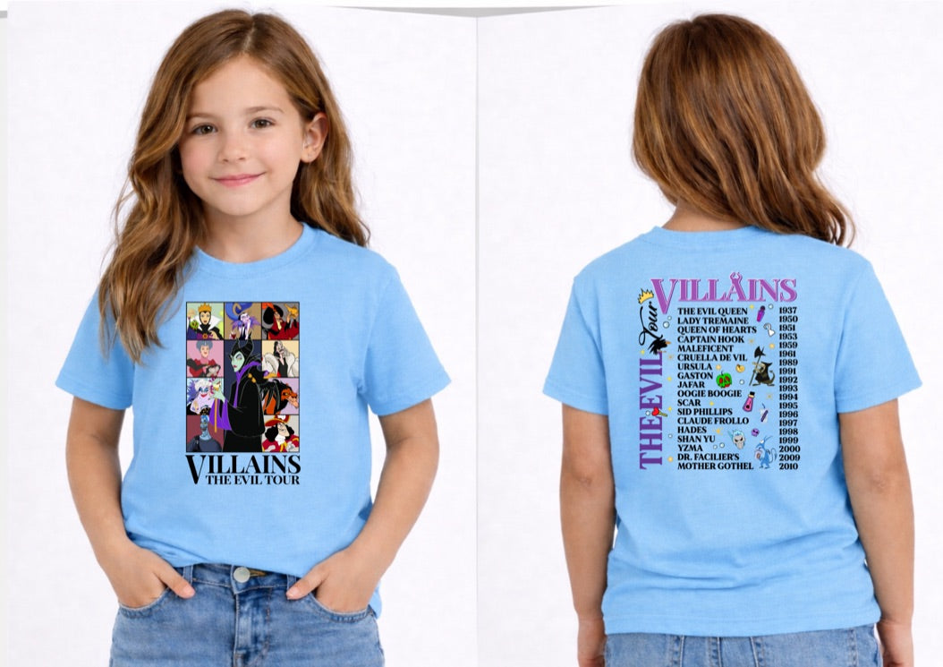 Villains The Evil Tour Disney Kids T-Shirt | Disney Everyday Tee | Disney Outfit
