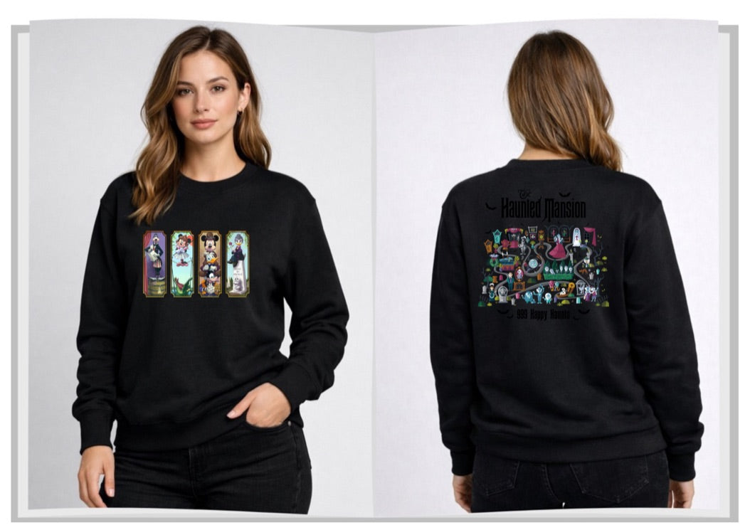 Haunted Mansion Disney Sweatshirt – Cozy Graphic Crewneck, Unisex Disney Style Jumper