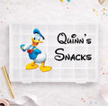 Personalised Donald Duck Disney Snack Box, Disney-Themed Snack Boxes, Travel Day Snack Box