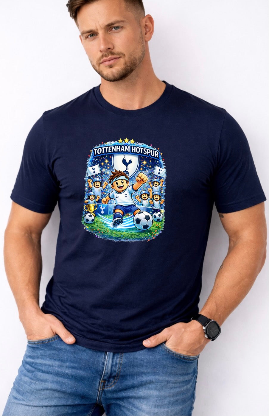 Tottenham Hotspur Football Fan Graphic T-Shirt – Cartoon Soccer Supporter Unisex Tee | Match Day Shirt