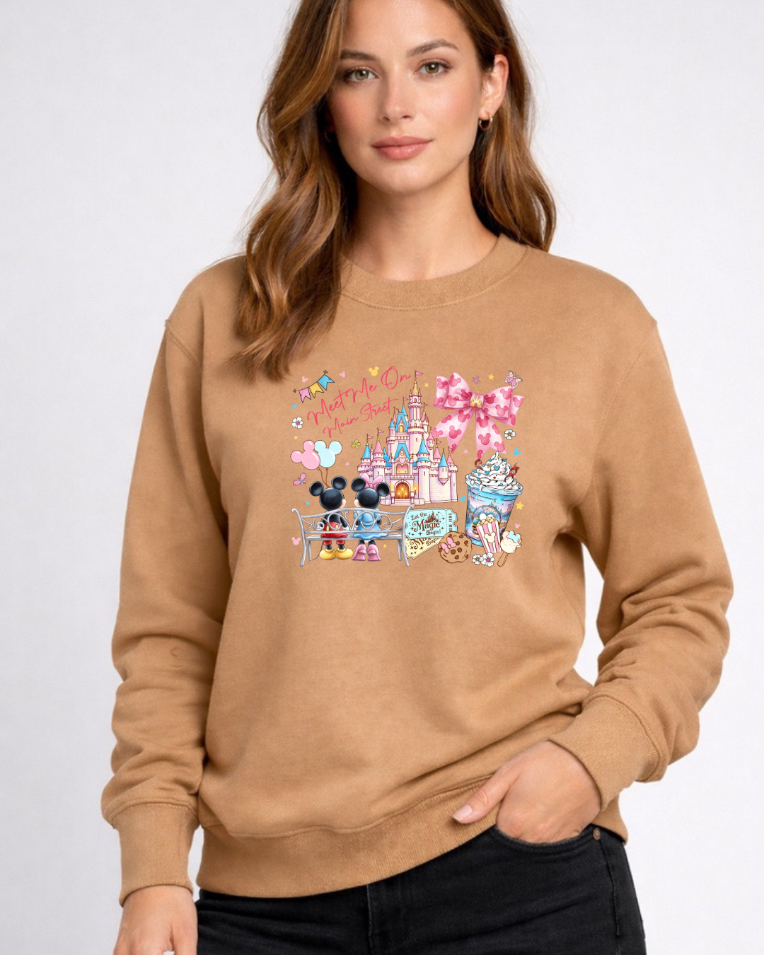 Meet Me On Main Street Disney Sweatshirt – Cozy Graphic Crewneck, Unisex Disney Style Jumper