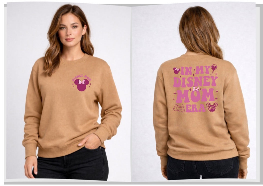 In My Disney Mom Era Disney Sweatshirt – Cozy Graphic Crewneck, Unisex Disney Style Jumper
