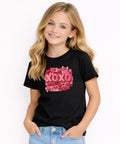 XOXO Kids Graphic T-Shirt – Cute Heart Design Girls Tee, Soft Cotton Youth Top