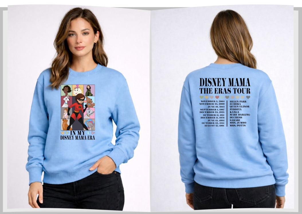 Disney Mama Era Tour Disney Sweatshirt – Cozy Graphic Crewneck, Unisex Disney Style Jumper