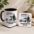 My Husband Is A Police Officer Mug & Coaster Gift Set | Police Wife Gift | Police Family Mug | Emergency Services Gift