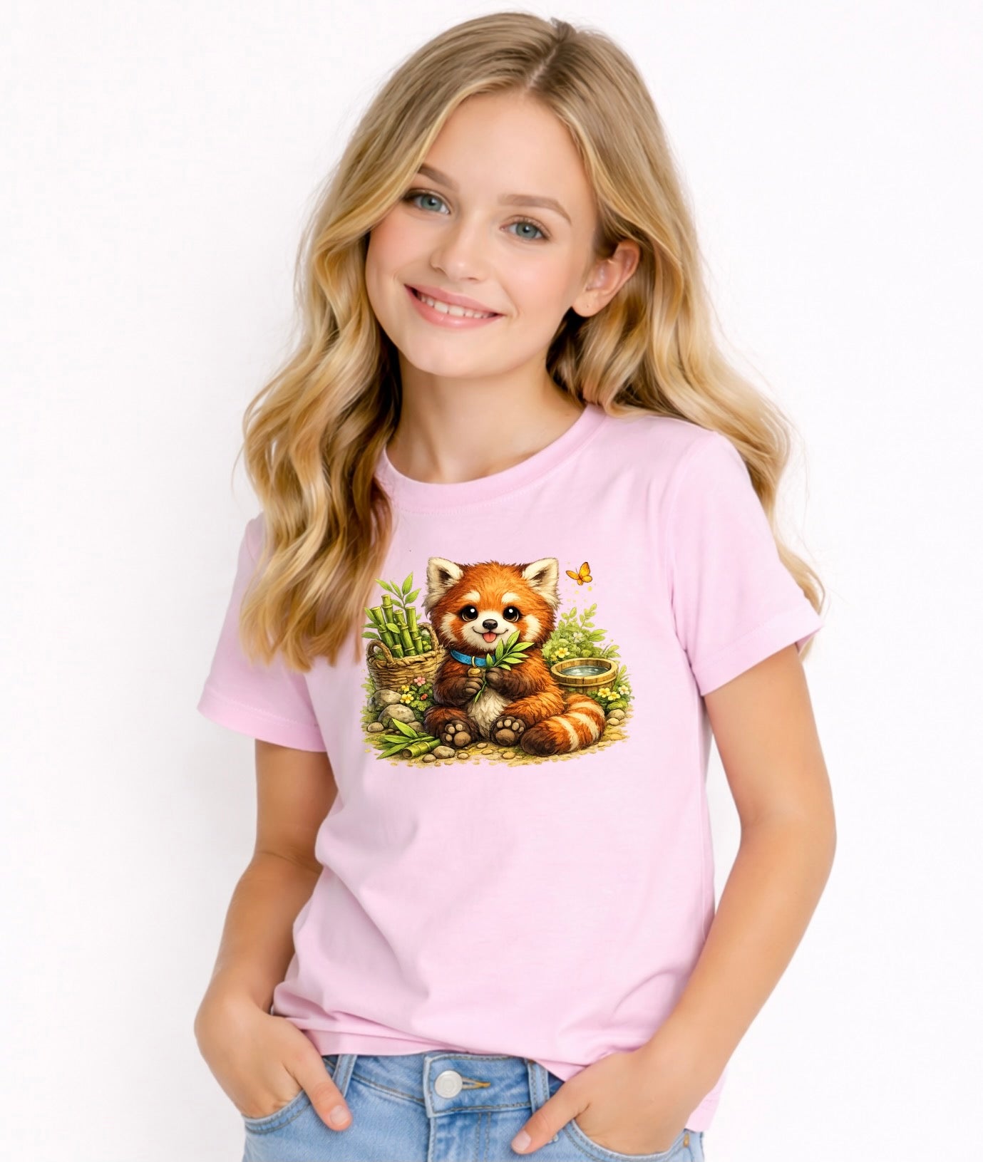 Cute Red Panda Kids Graphic T-Shirt – Adorable Woodland Animal Tee for Children