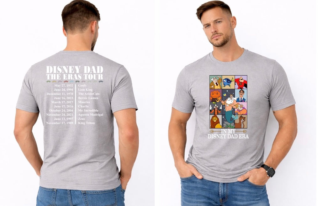 In My Dad Era Tour Front & Back Graphic T-Shirt – Magical Dad Character Tee