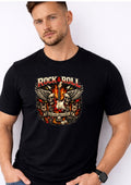 Rock & Roll Skull Graphic T-Shirt – Long Live Rock N Roll Guitar Tee – Vintage Rocker Shirt