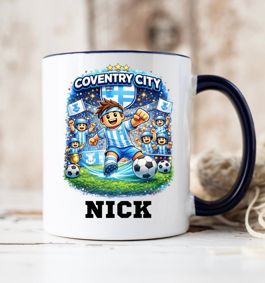 Personalised Coventry City Coffee Mug – Custom Name Ceramic Cup