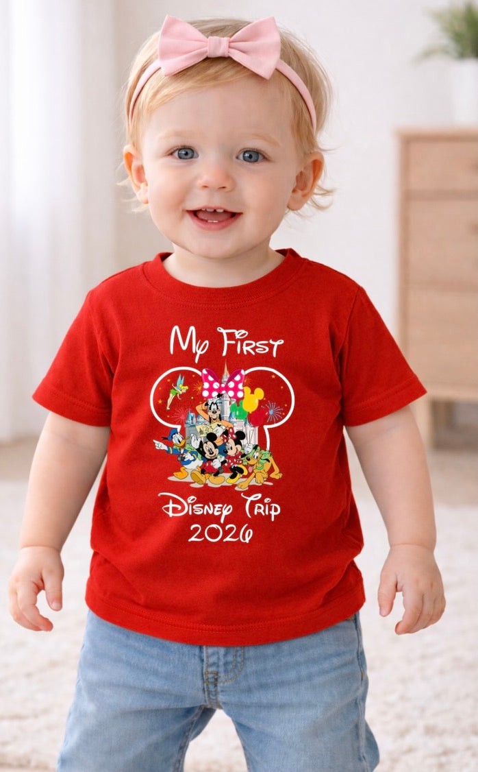 Minnie Mouse Disney My First Trip 2026 Disney Baby/Toddler T-Shirt | Disney Everyday Tee | Disney Outfit