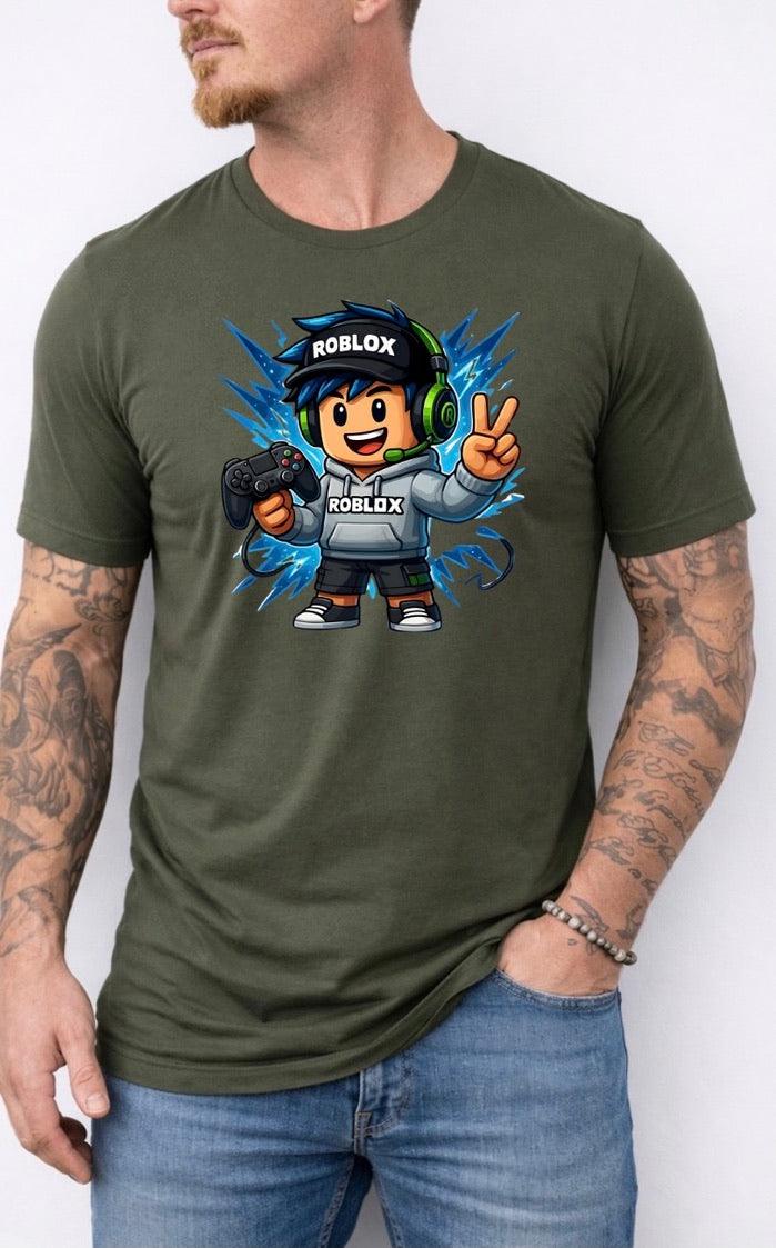 Chibi Gamer Boy Graphic T-Shirt – Cute Gaming Controller Unisex Tee - Soft Cotton Everyday Shirt