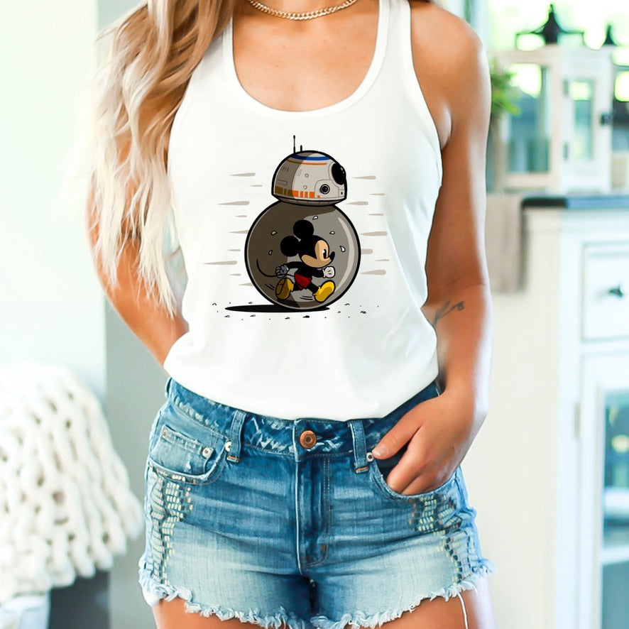 Mickey Mouse BB8 Disney Vest Top, Disney Tank Top Women, Disney World Outfit, Disney Holiday Shirt,