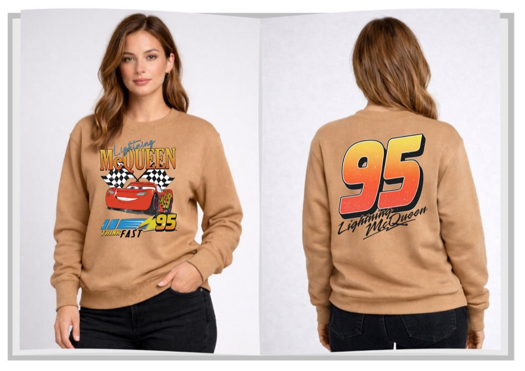 Lighting McQueen Disney Sweatshirt – Cozy Graphic Crewneck, Unisex Disney Style Jumper