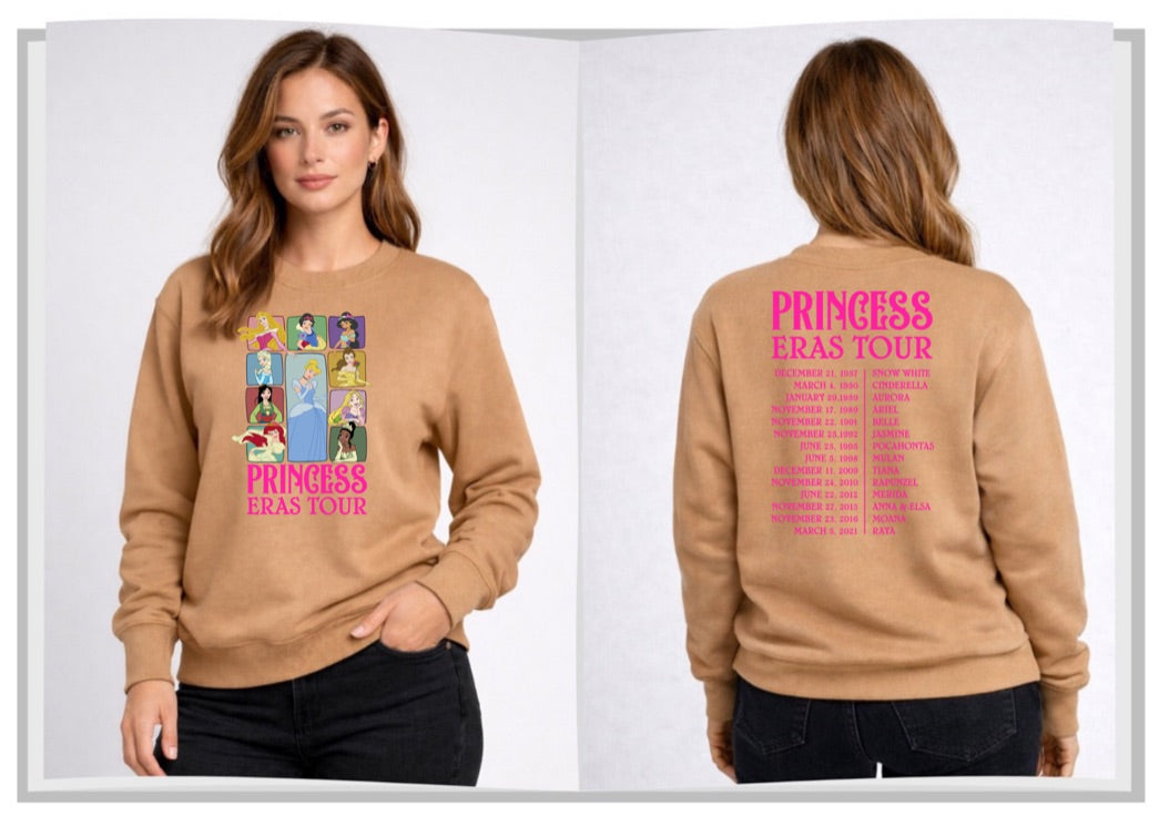 Princess Era Tour Disney Sweatshirt – Cozy Graphic Crewneck, Unisex Disney Style Jumper