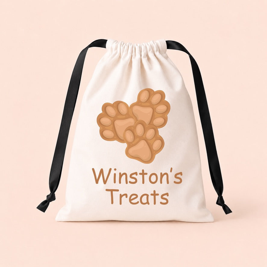 Personalised Dog Treat Bag | Custom Pet Treat Pouch | Dog Training Treat Bag | Personalised Dog Gift | Drawstring Treat Storage Bag