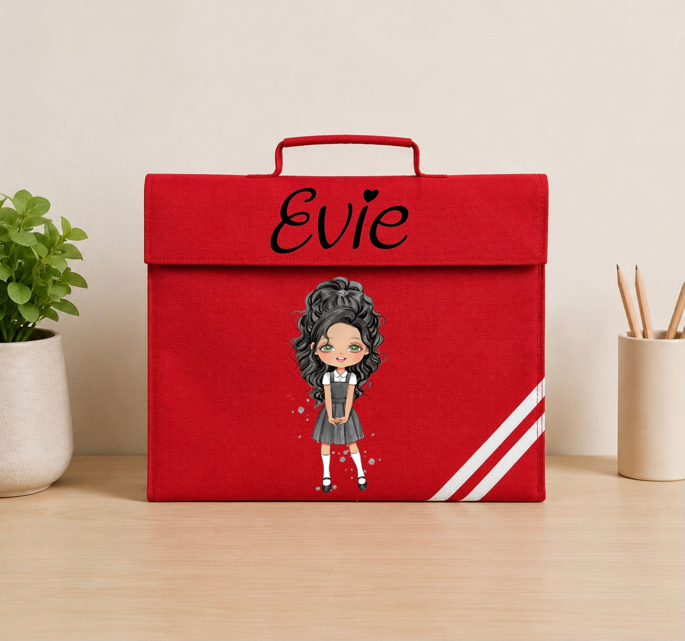 Personalised School Girl Book Bag – Custom Chibi Design 🎒✨