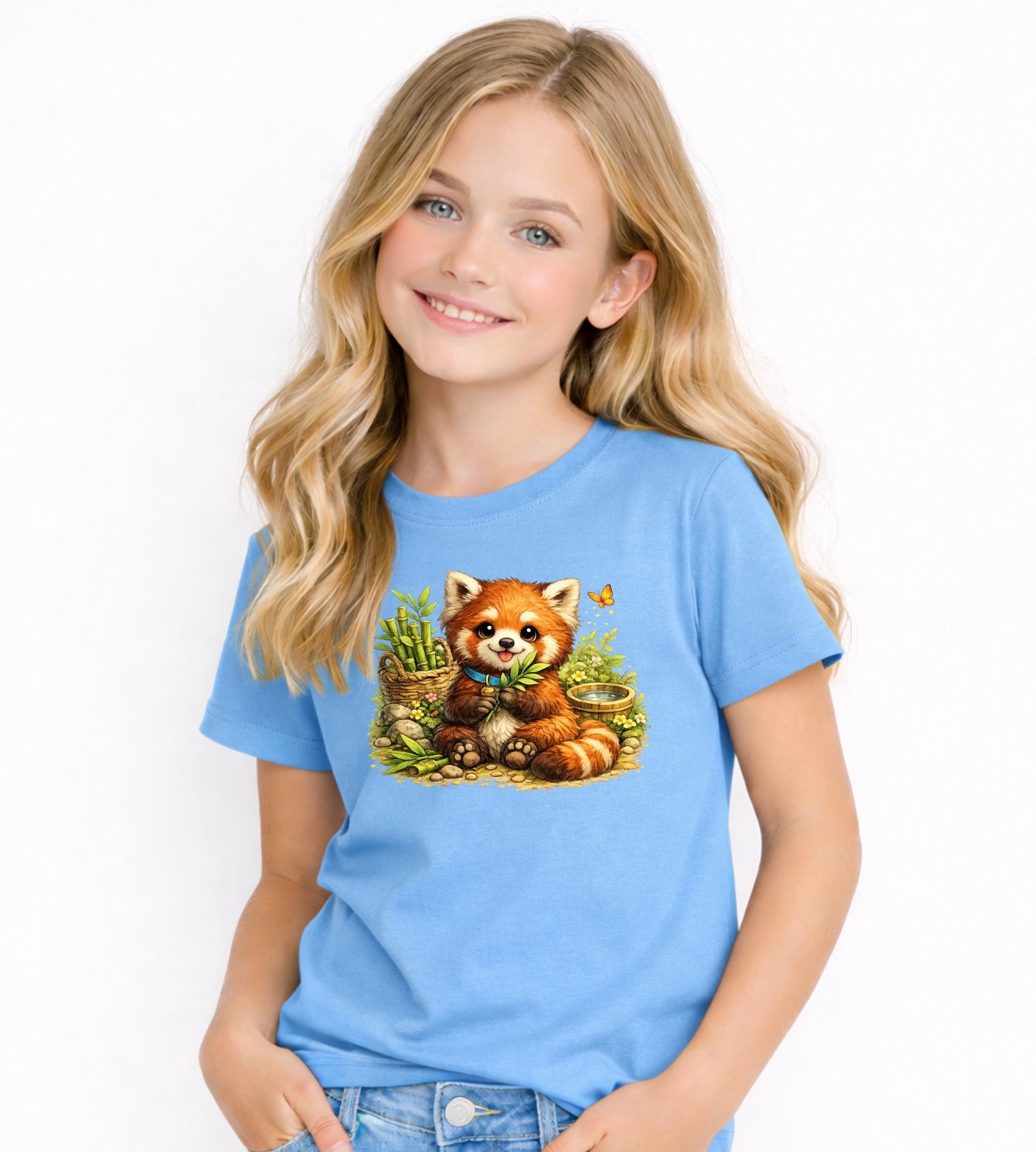 Cute Red Panda Kids Graphic T-Shirt – Adorable Woodland Animal Tee for Children