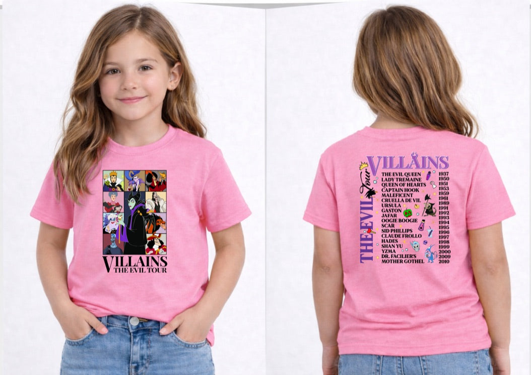 Villains The Evil Tour Disney Kids T-Shirt | Disney Everyday Tee | Disney Outfit