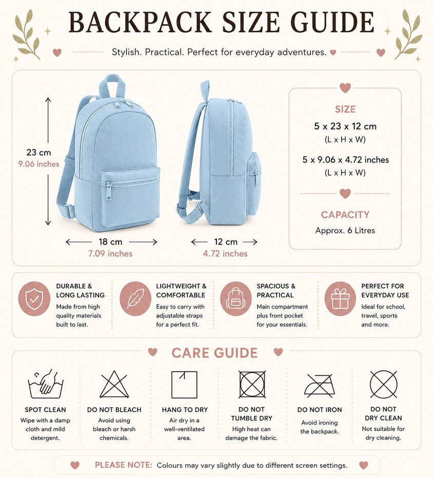 Personalised Fairy Kids Backpack | Custom School Backpack | Fairy Nursery Bag | Personalised School Bag | Girls Backpack | Back to School Gift