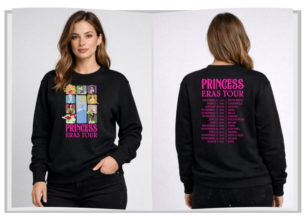 Princess Era Tour Disney Sweatshirt – Cozy Graphic Crewneck, Unisex Disney Style Jumper