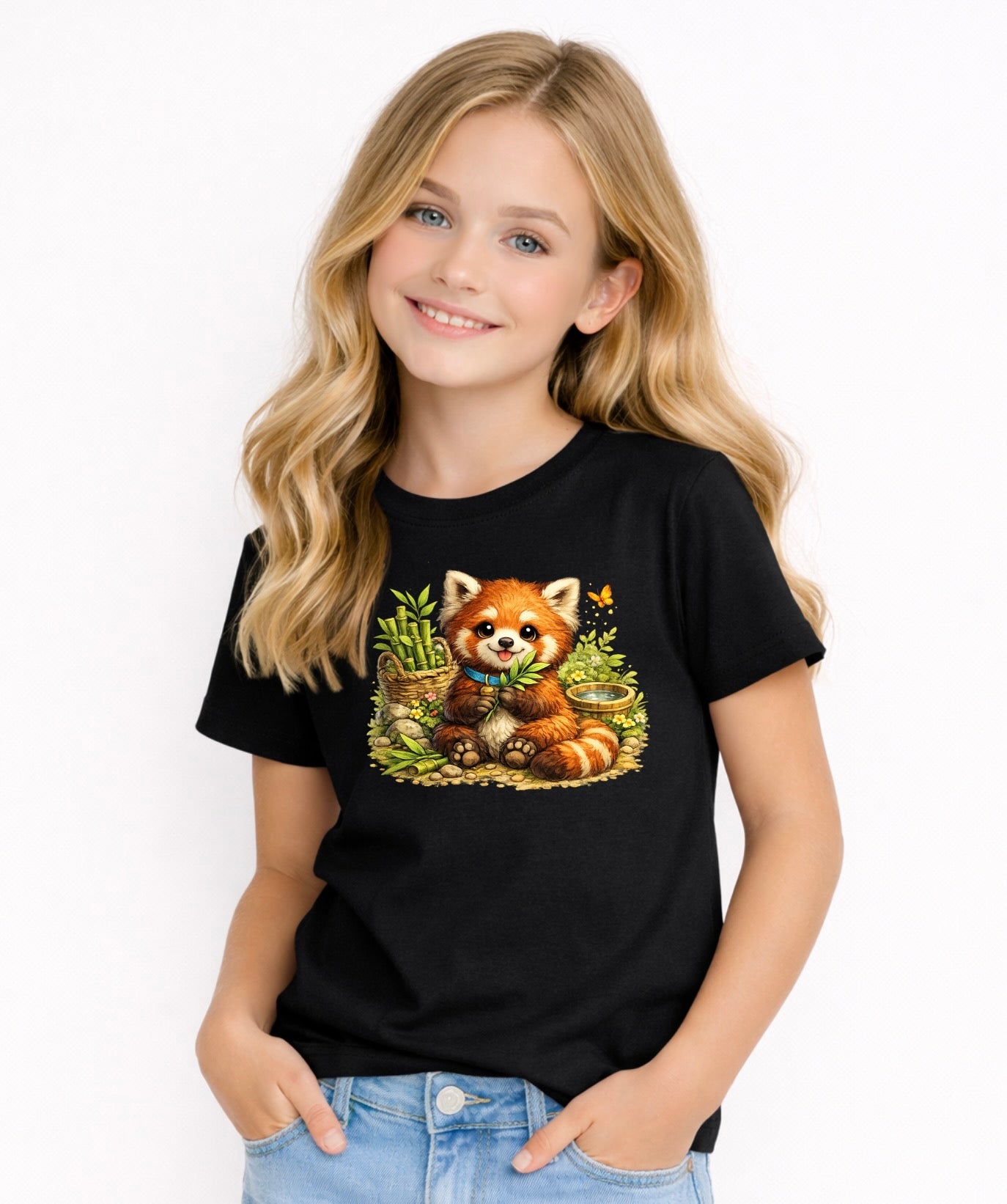 Cute Red Panda Kids Graphic T-Shirt – Adorable Woodland Animal Tee for Children