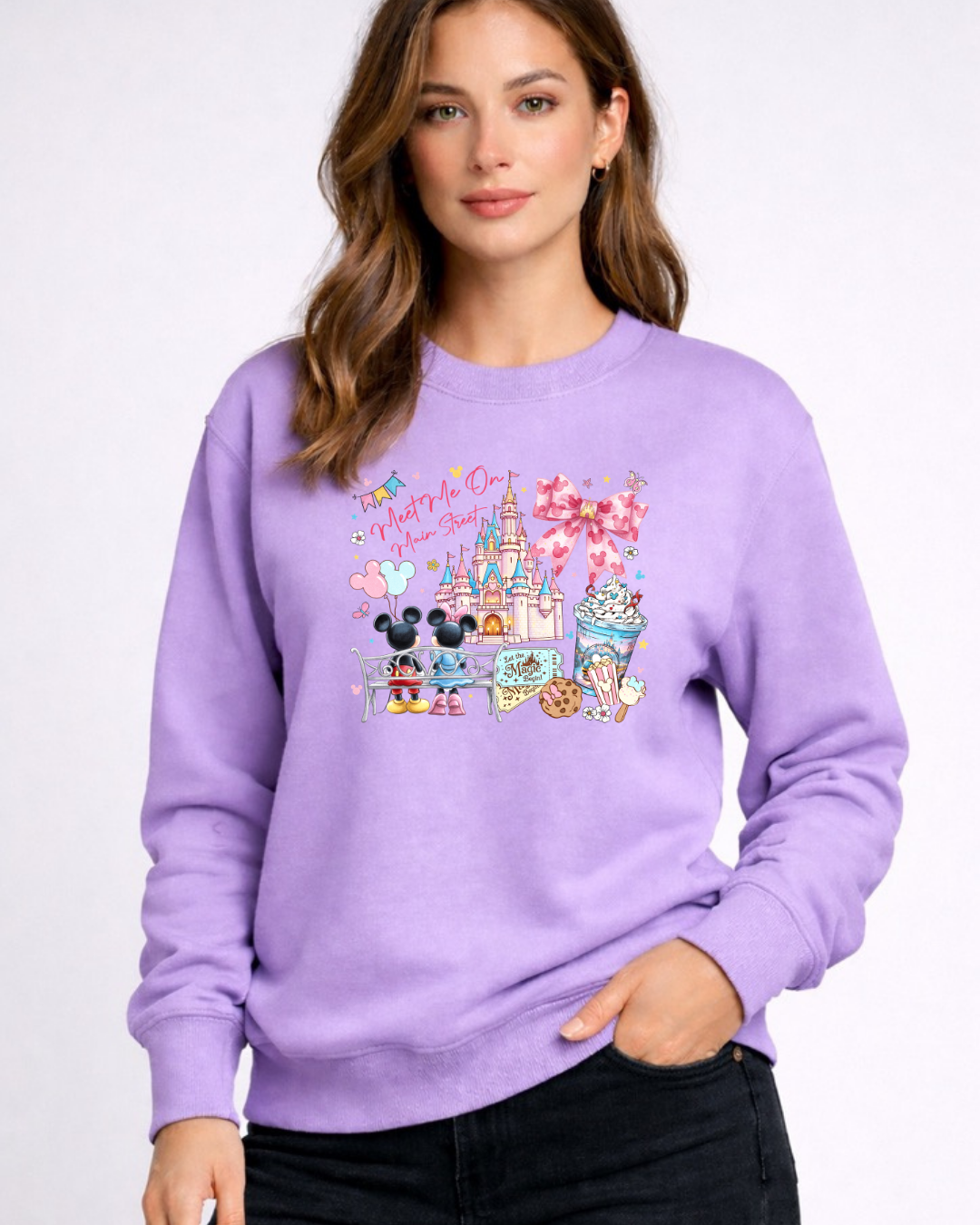 Meet Me On Main Street Disney Sweatshirt – Cozy Graphic Crewneck, Unisex Disney Style Jumper