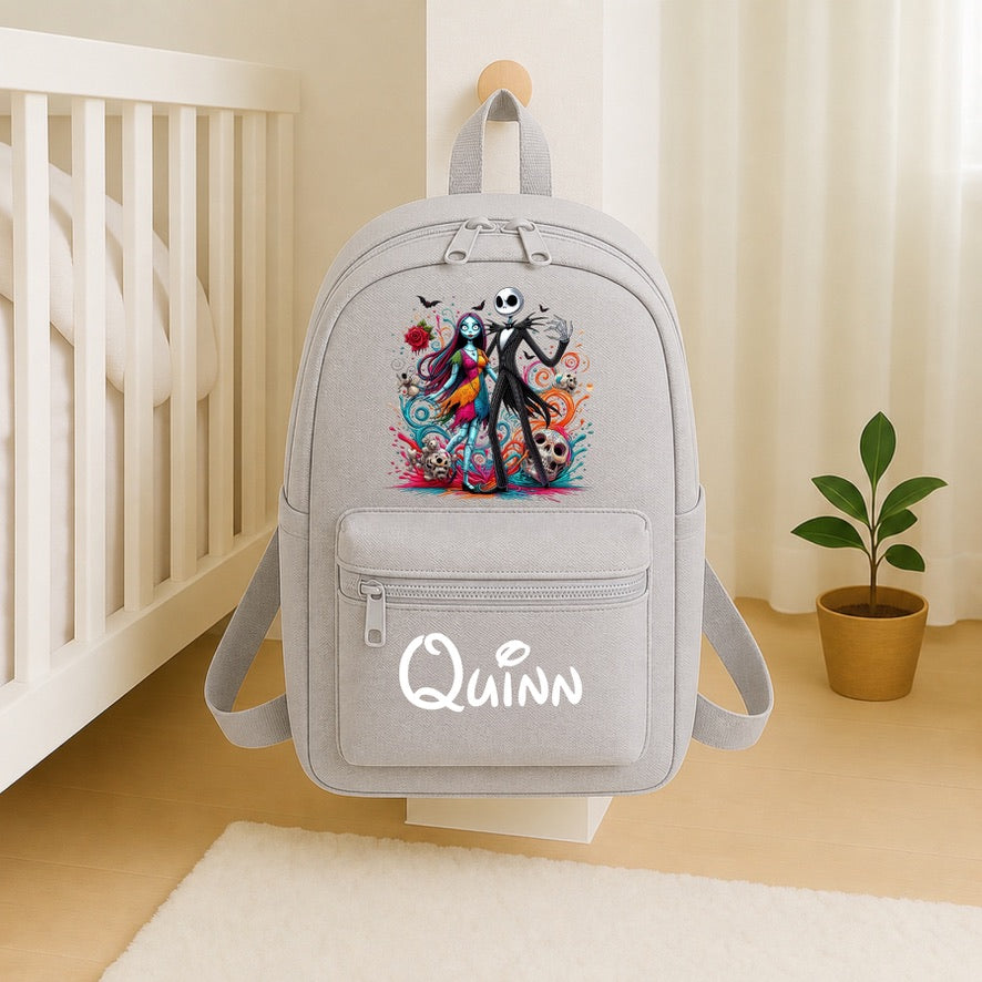 Personalised Nightmare Before Christmas Backpack – Custom Name School Bag | Kids Nursery Backpack | Personalised Children's Rucksack | Travel Bag | Gift for Boys & Girls