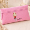 Personalised School Girl Pencil Case | Custom Name Pencil Case | School Pencil Pouch | Cute School Supplies | Back to School Gift | Personalised Stationery