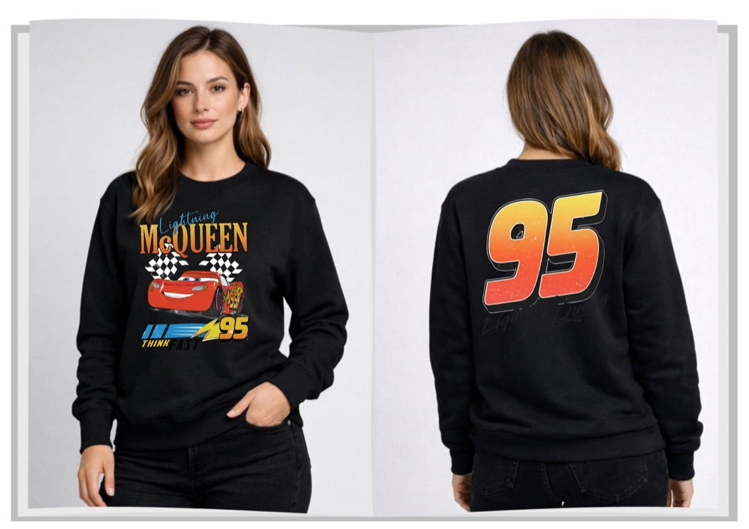 Lighting McQueen Disney Sweatshirt – Cozy Graphic Crewneck, Unisex Disney Style Jumper